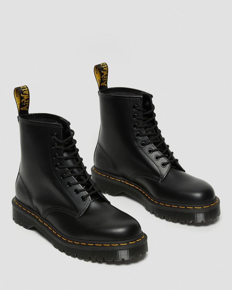 Men's Dr Martens 1460 Bex Smooth Leather Platform Boots Black | AU 552UZG